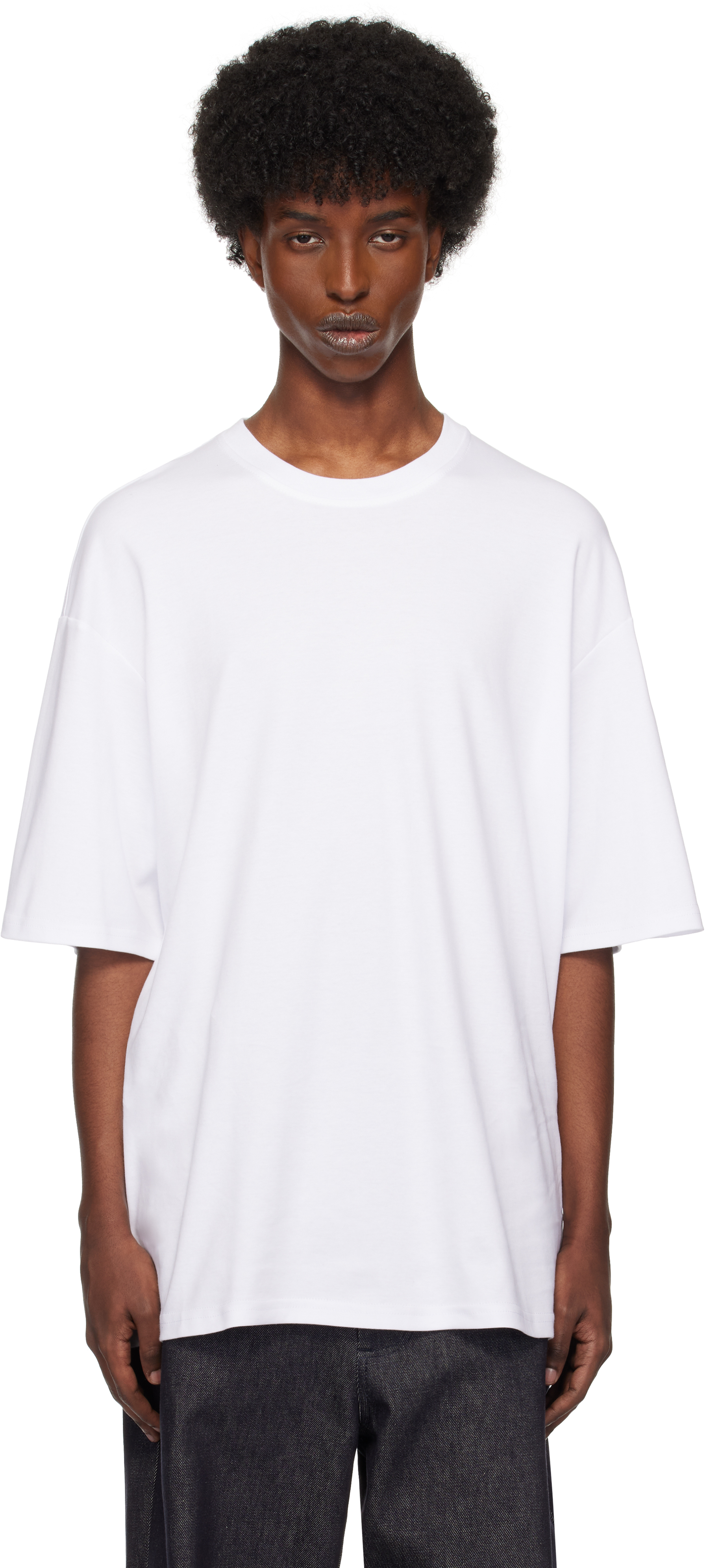 【関税込み】Lownn ホワイト シグネチャ クルーネックTシャツ Lownnのホワイト シグネチャ クルーネックTシャツがセール中
