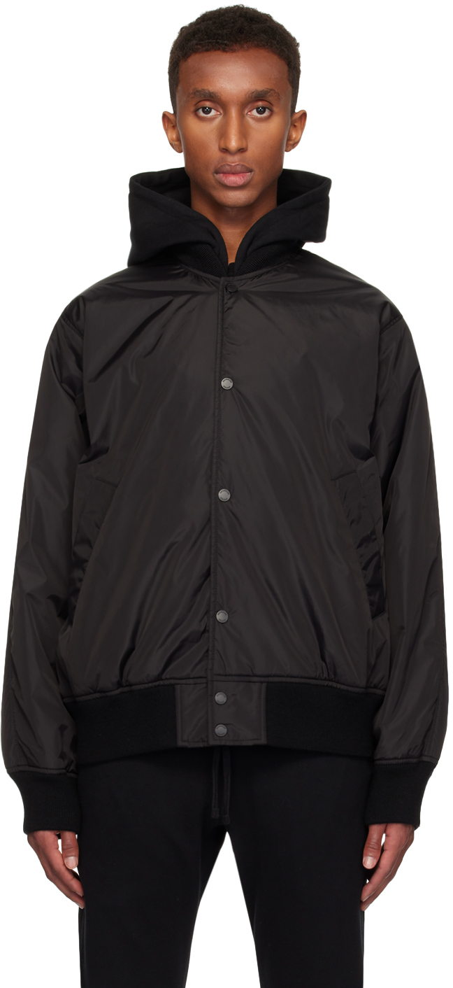 Navy ECONYL Satin Nylon Stadium Jacket