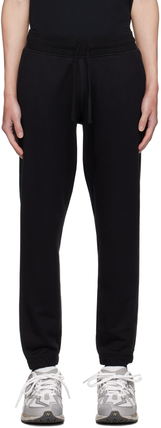 Black Midweight Standard Cuffed Sweatpants