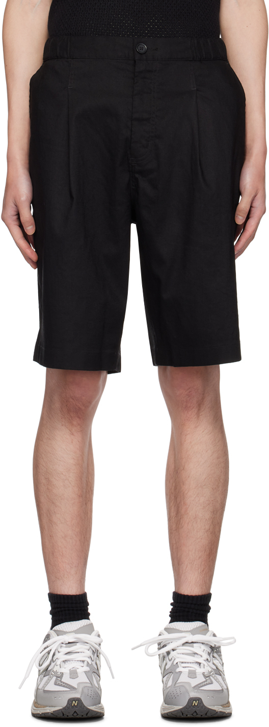 Black Solotex Linen Pavilion 10 Shorts