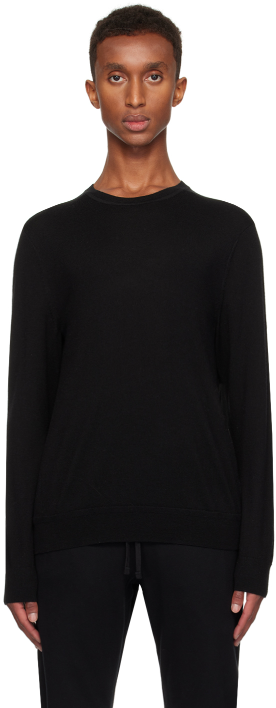 Black Lightweight Merino Harry Crewneck Sweater