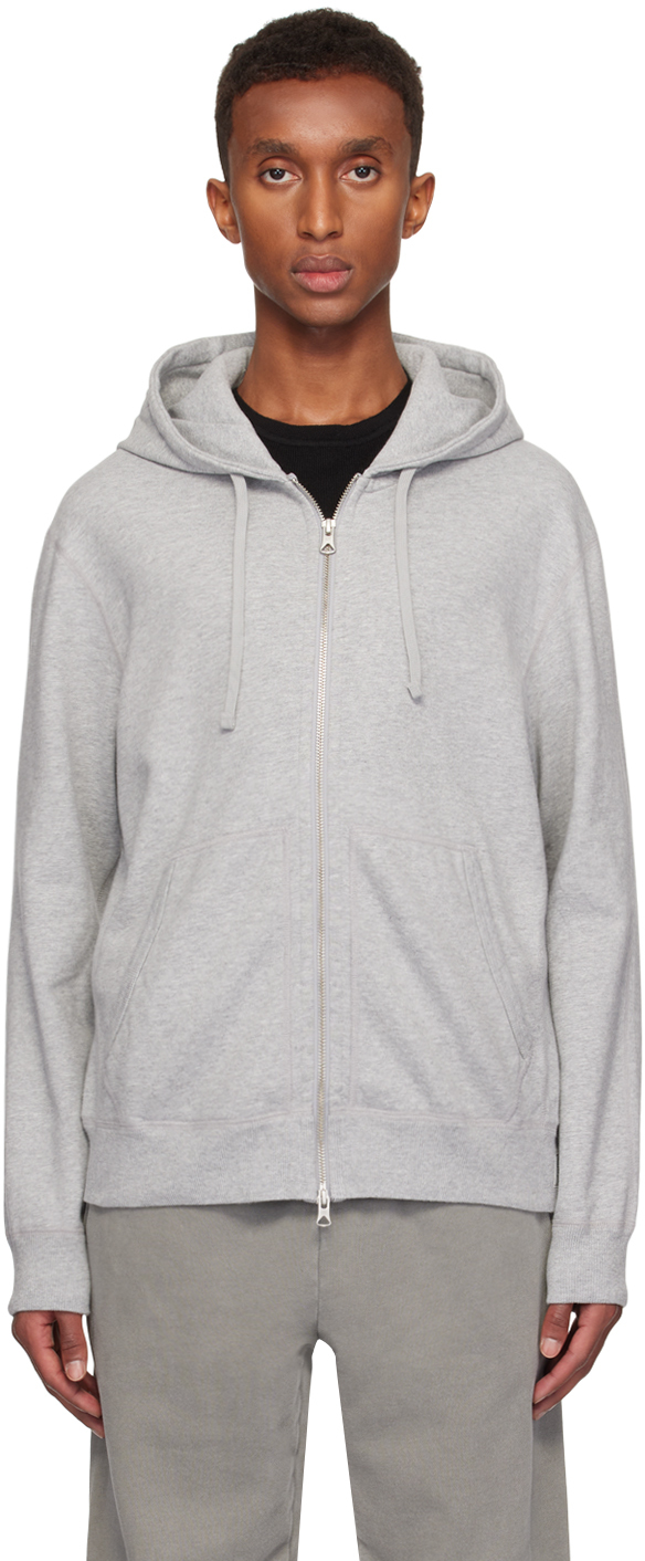 Gray Midweight Terry Standard Zip Hoodie