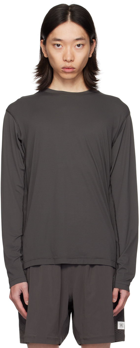 Gray Lightweight Cordura Training Long Sleeve T Shirt by Reigning Champ on Sale