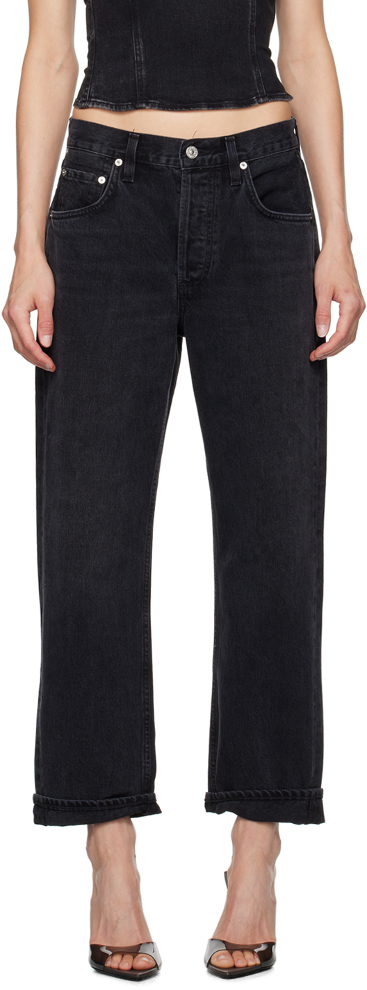 Citizens Of Humanity Black Dahlia Bow Leg Baby Roll Jeans In Stonington