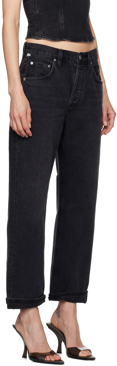 Citizen Of Humanity Dahlia Bow Leg Baby Roll Regenerative Cotton Jeans Stonington In Stonington