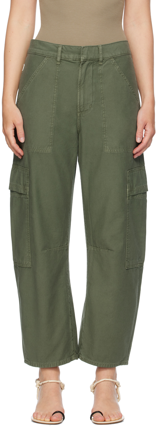 Shop Citizens Of Humanity Green Marcelle Low Slung Easy Cargo Pants In Surpl