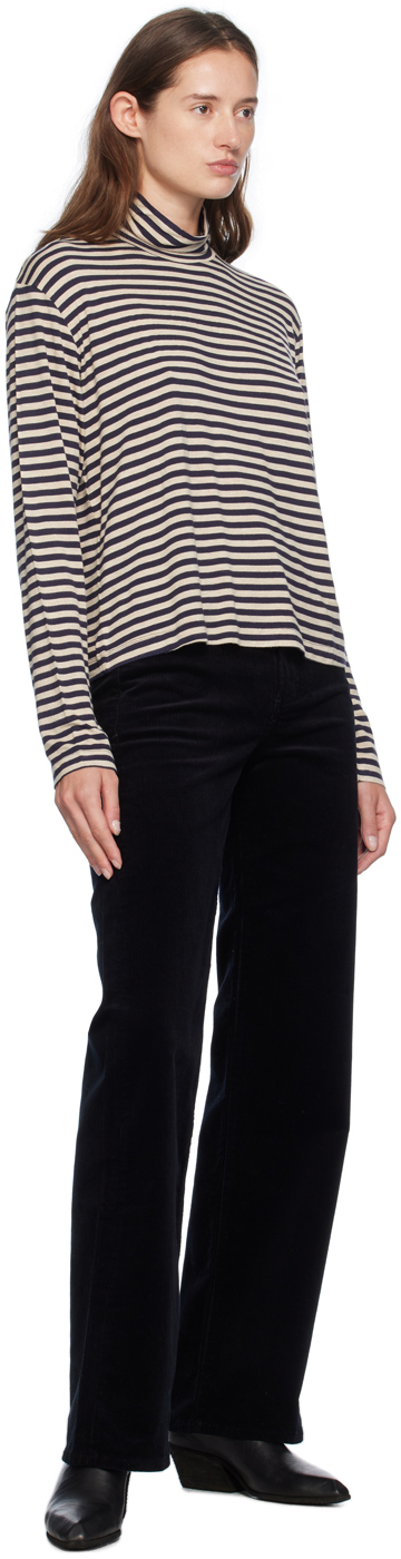 Citizen Of Humanity Alexandra Turtleneck Sweater In Navy Stripe In Navy Stripe