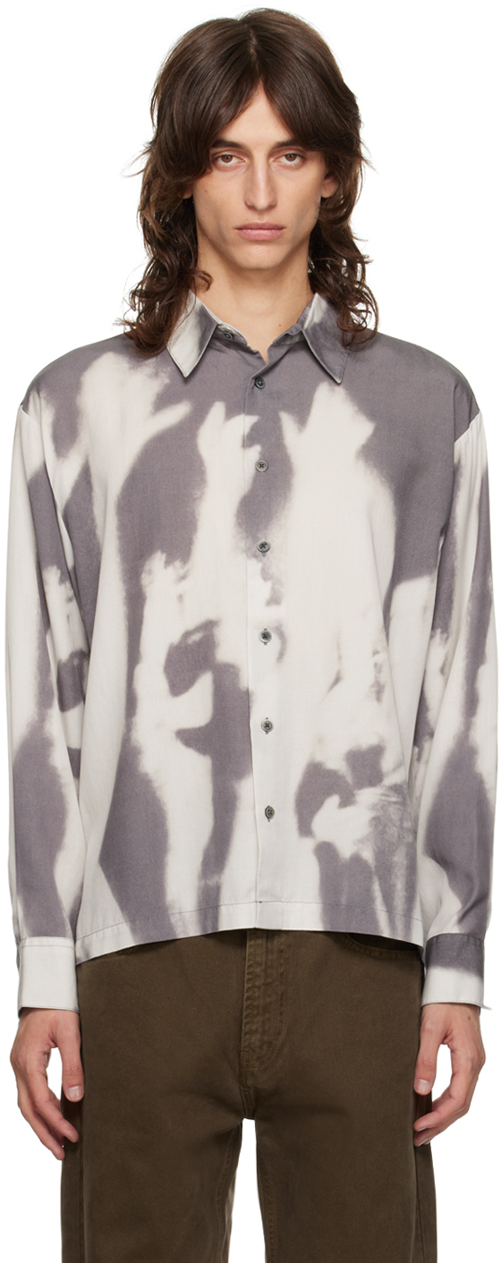 Shop Carne Bollente Gray & Off-white Twilight Touch Shirt In Allover