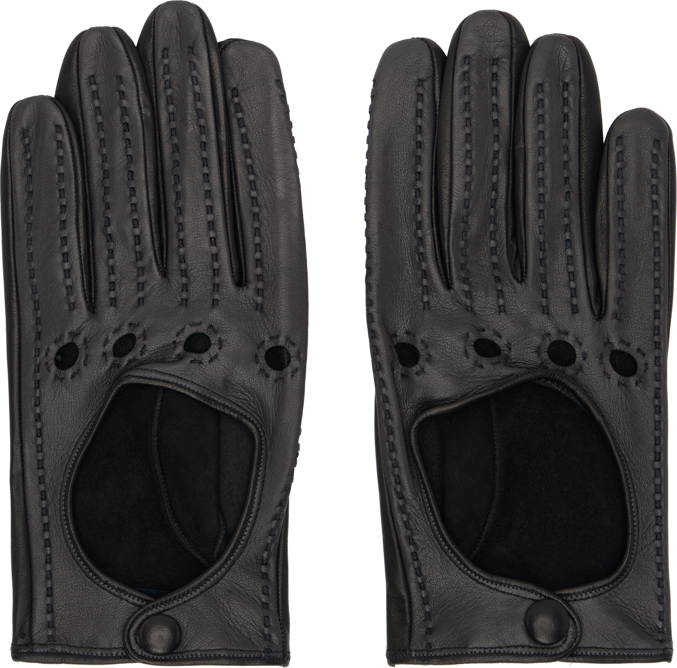 Shop Omar Afridi Black Nappa Driving Gloves