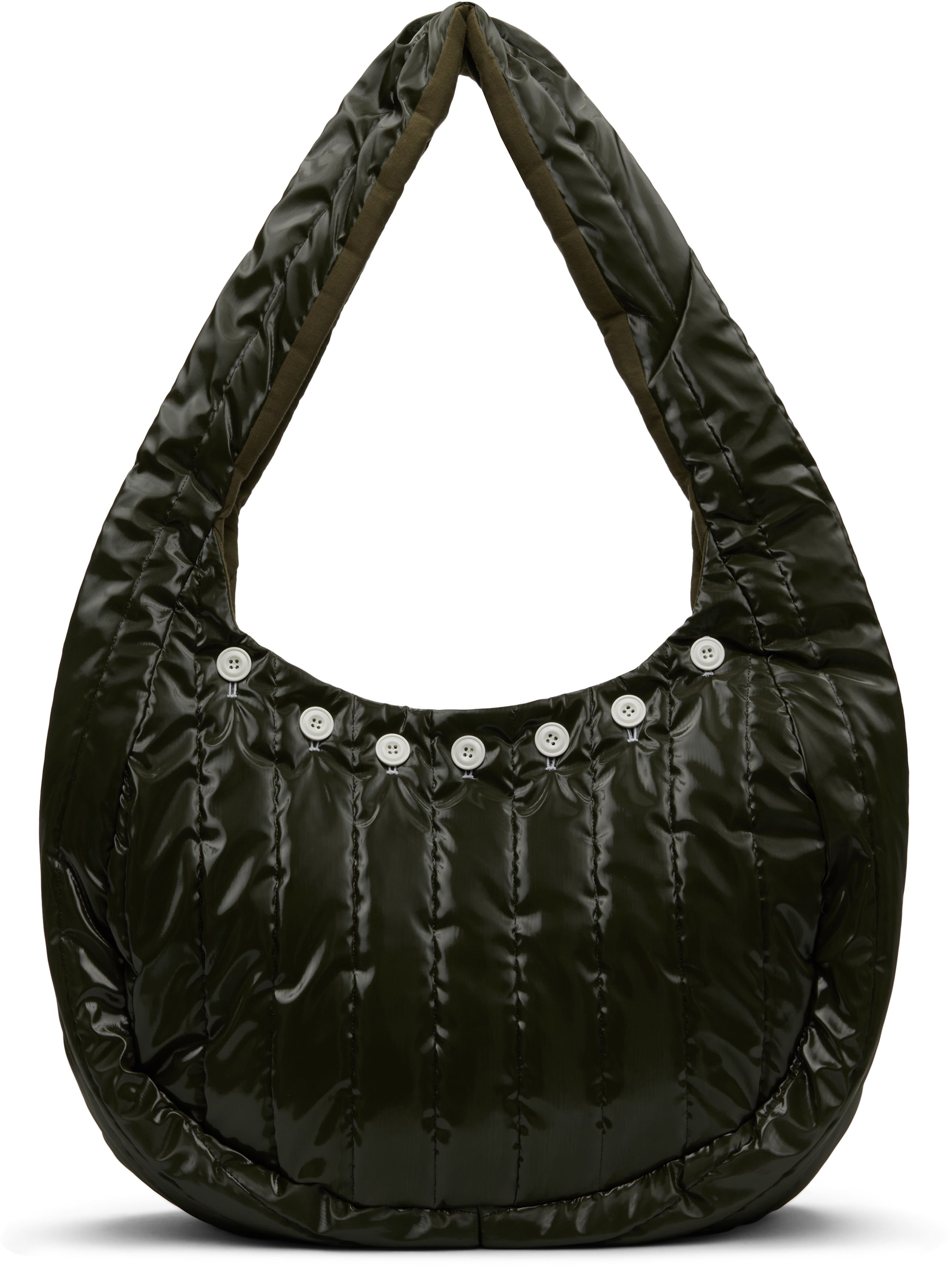 SSENSE Exclusive Khaki Quilted Lidia Tote by Omar Afridi on Sale