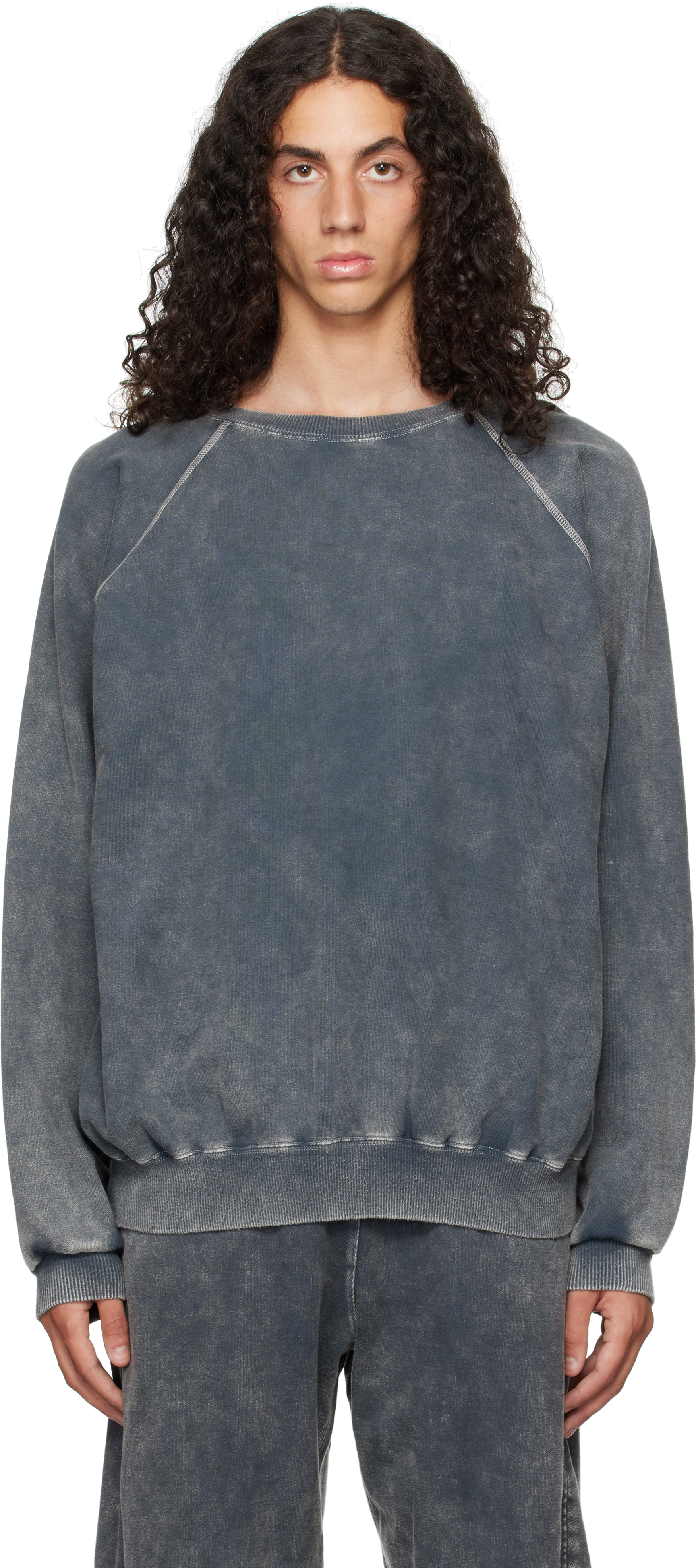 【関税込み】Omar Afridi グレー Shabby スウェットシャツ オマールアフリディ Omar Afridi A Shirt （STEEL） -FASCINATE