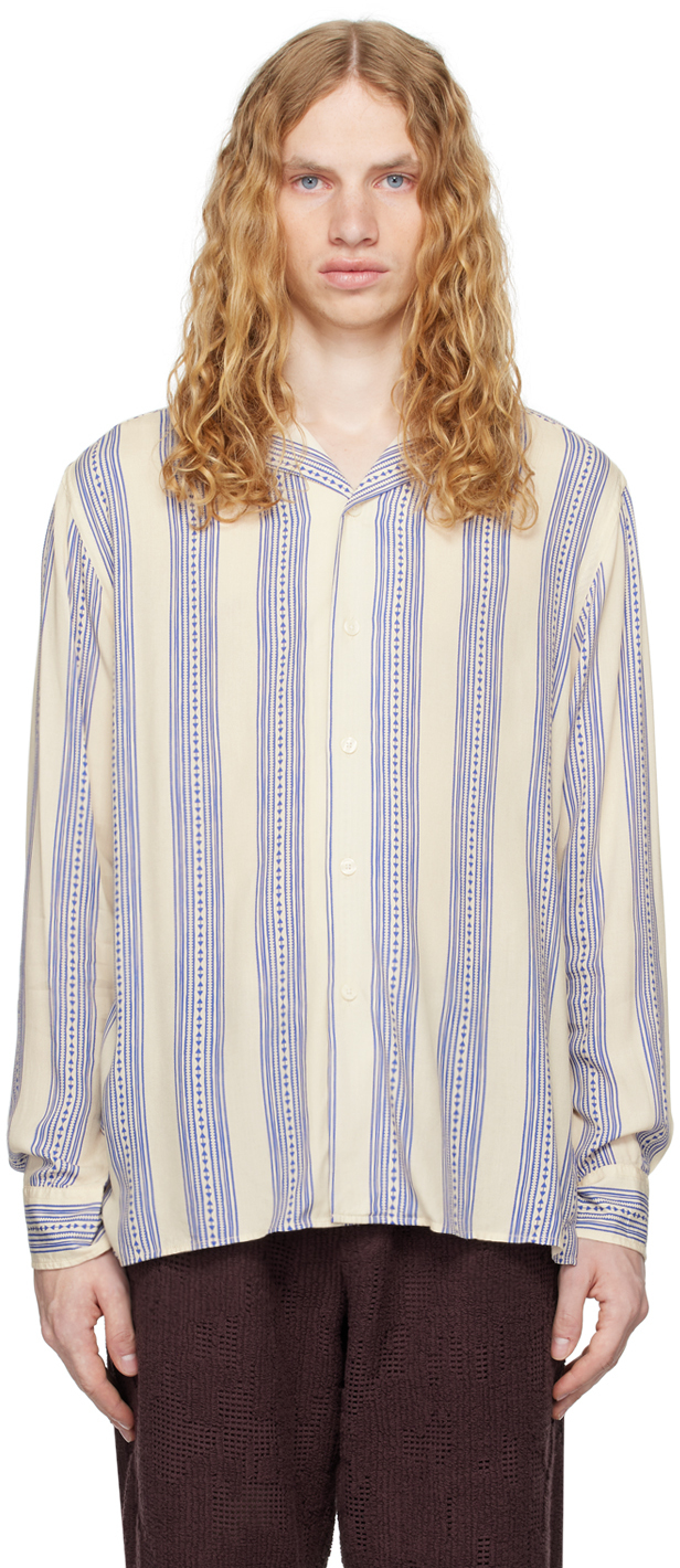 Off-White & Blue Viscose Shirt