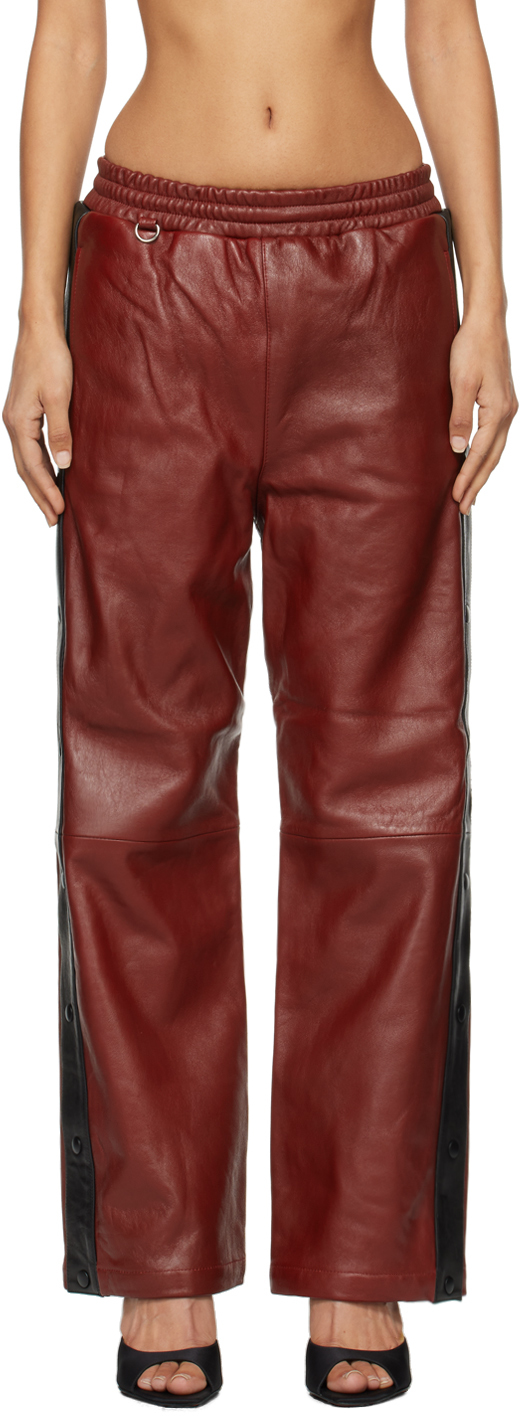 Shop Doublet Red Basketball Leather Pants