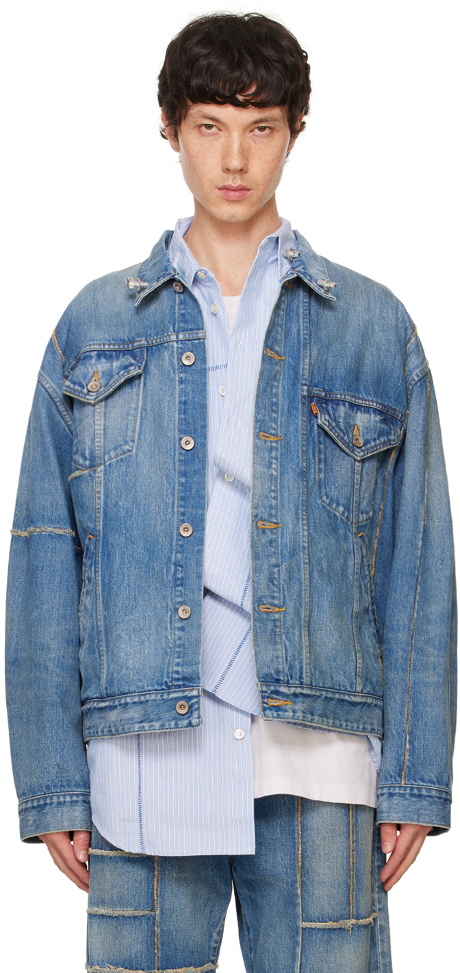 Blue Frankenstein Cutting Denim Jacket