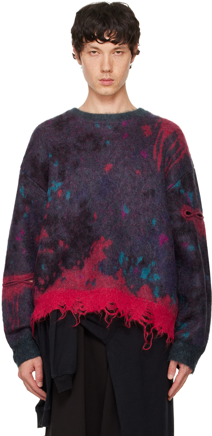 Multicolor Zombie Worn Knit Sweater