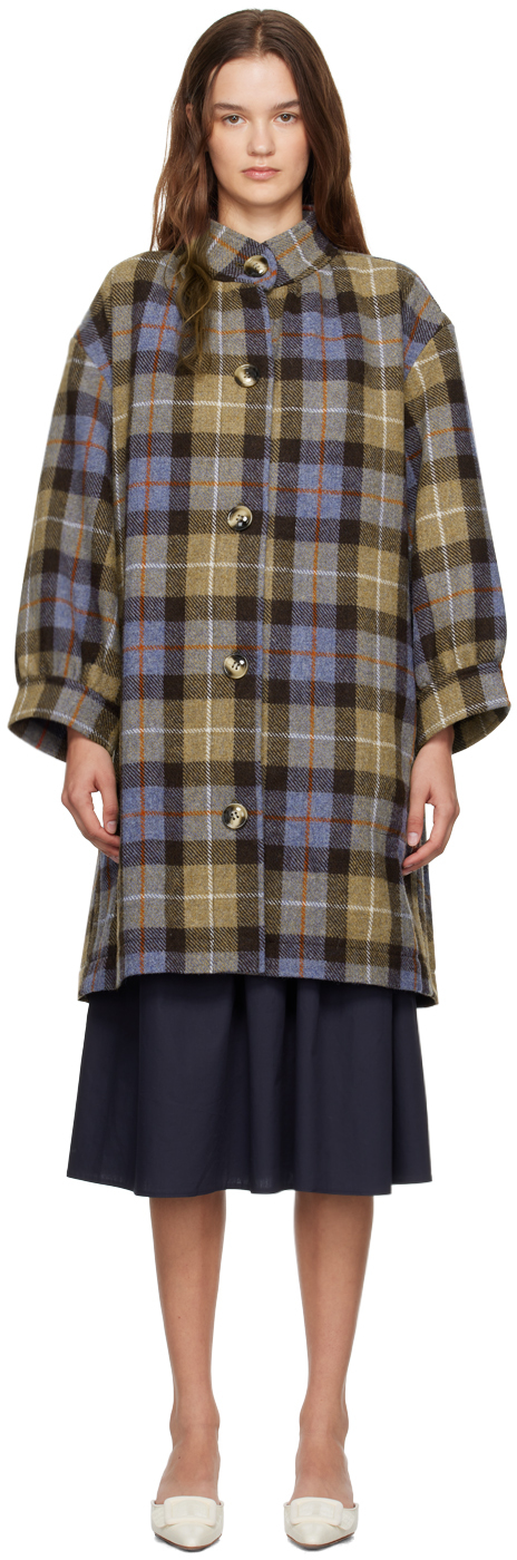 【関税込み】Caro Editions ブルー＆ブラウン Suzy コート Blue & Brown Suzy Coat by Caro Editions on Sale