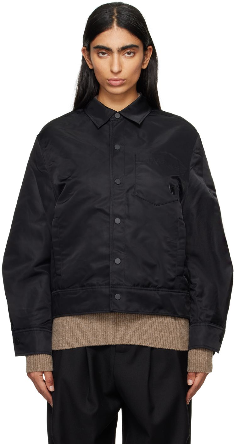 Shop Ader Error Black Significant Trs Tag Jacket In Noir