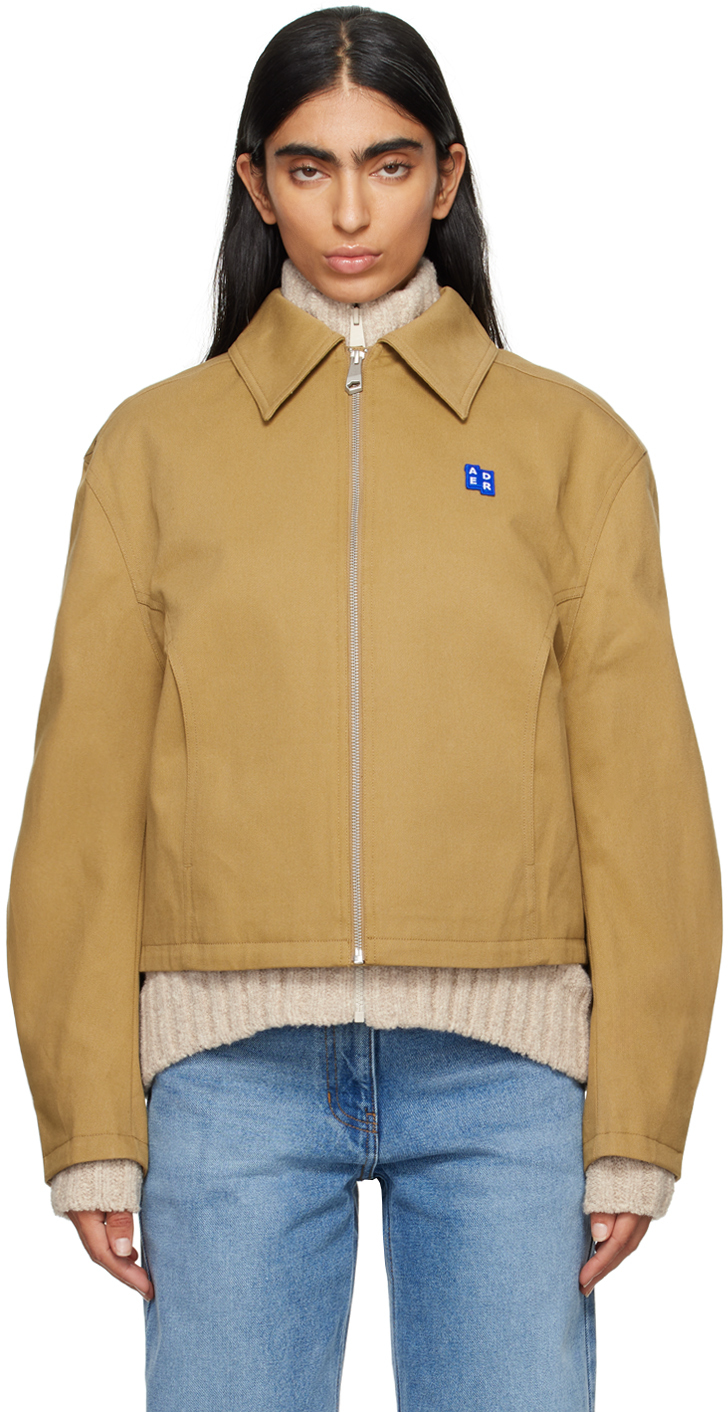 Shop Ader Error Tan Trs Tag 01 Jacket In Beige