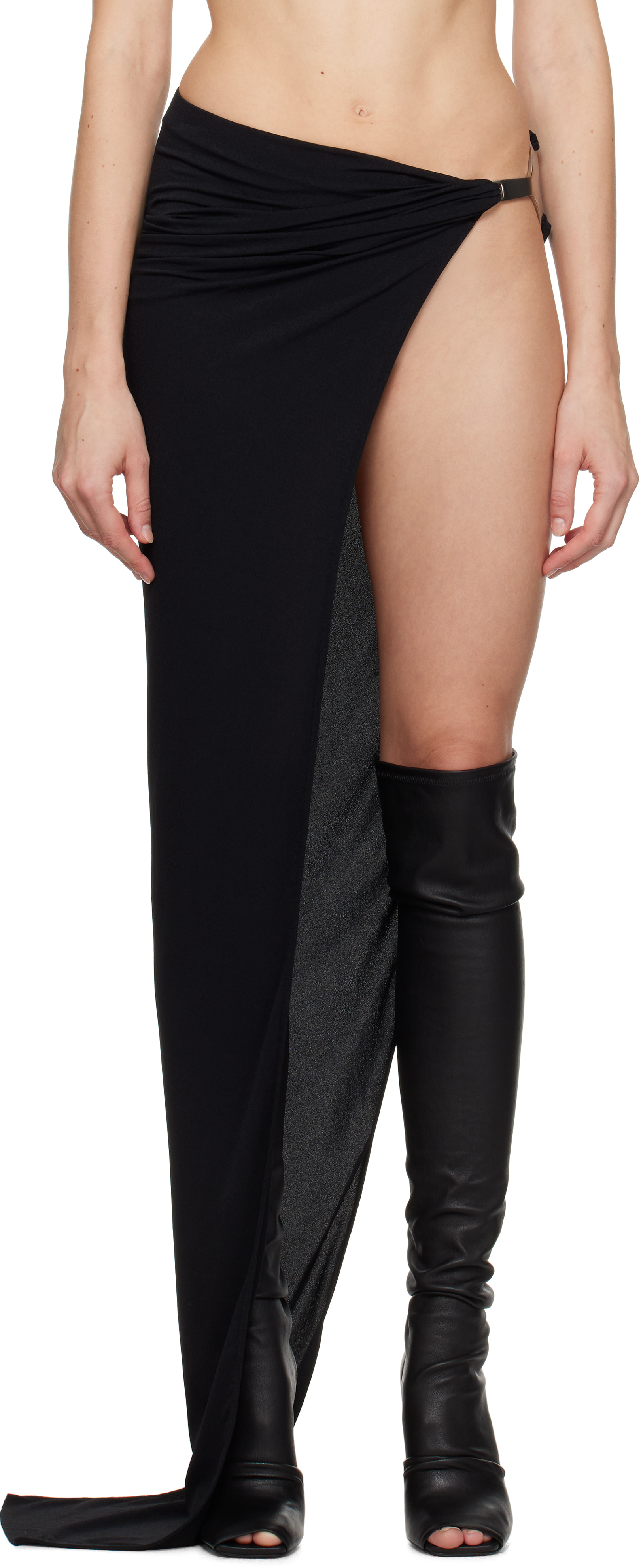 Shop Rick Owens Black Porterville Hydra Maxi Skirt In 09 Black