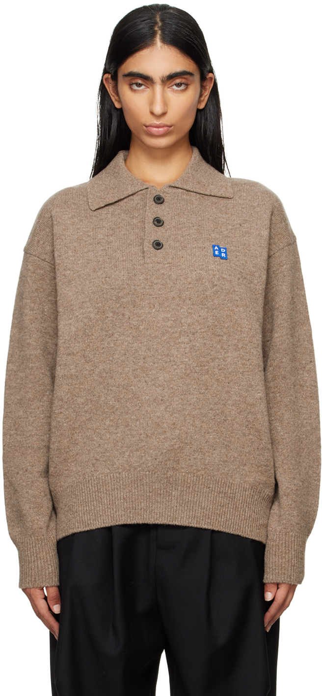 Beige TRS Tag Knit 02 Polo