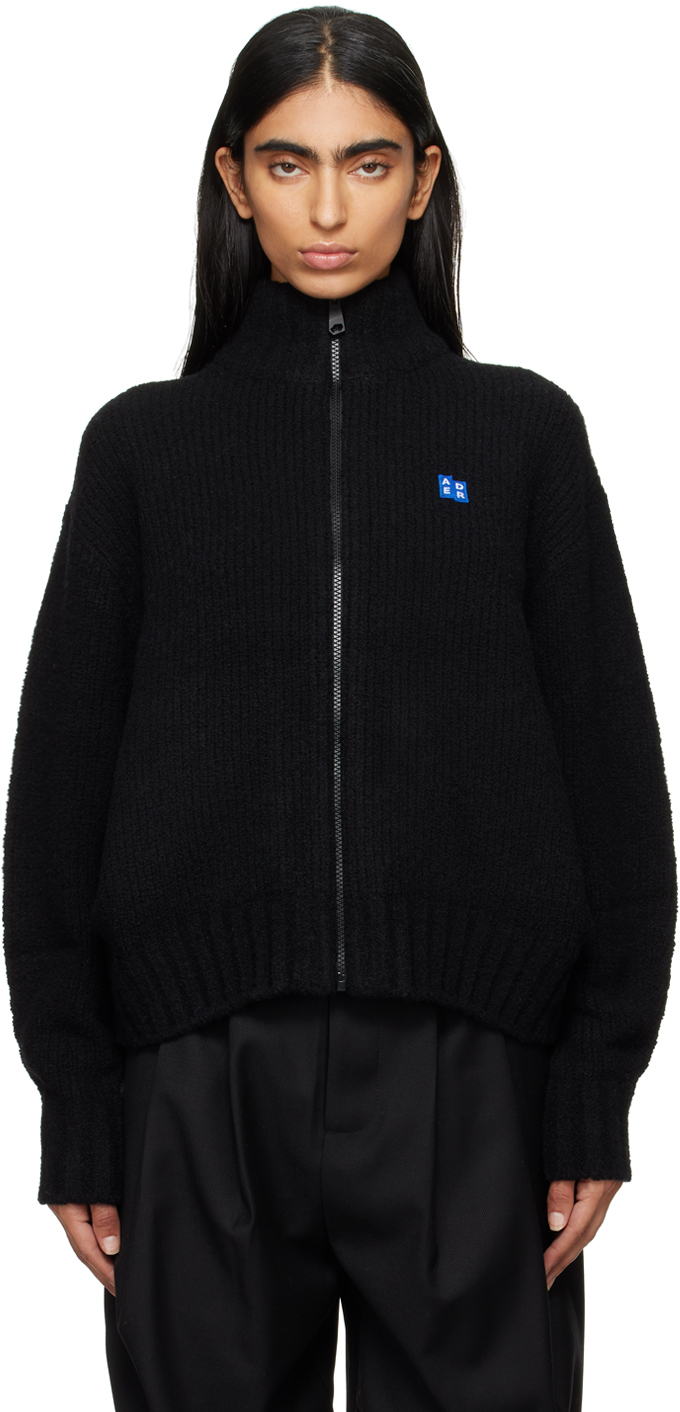 Black TRS Tag 01 Knit Zip-Up Sweater