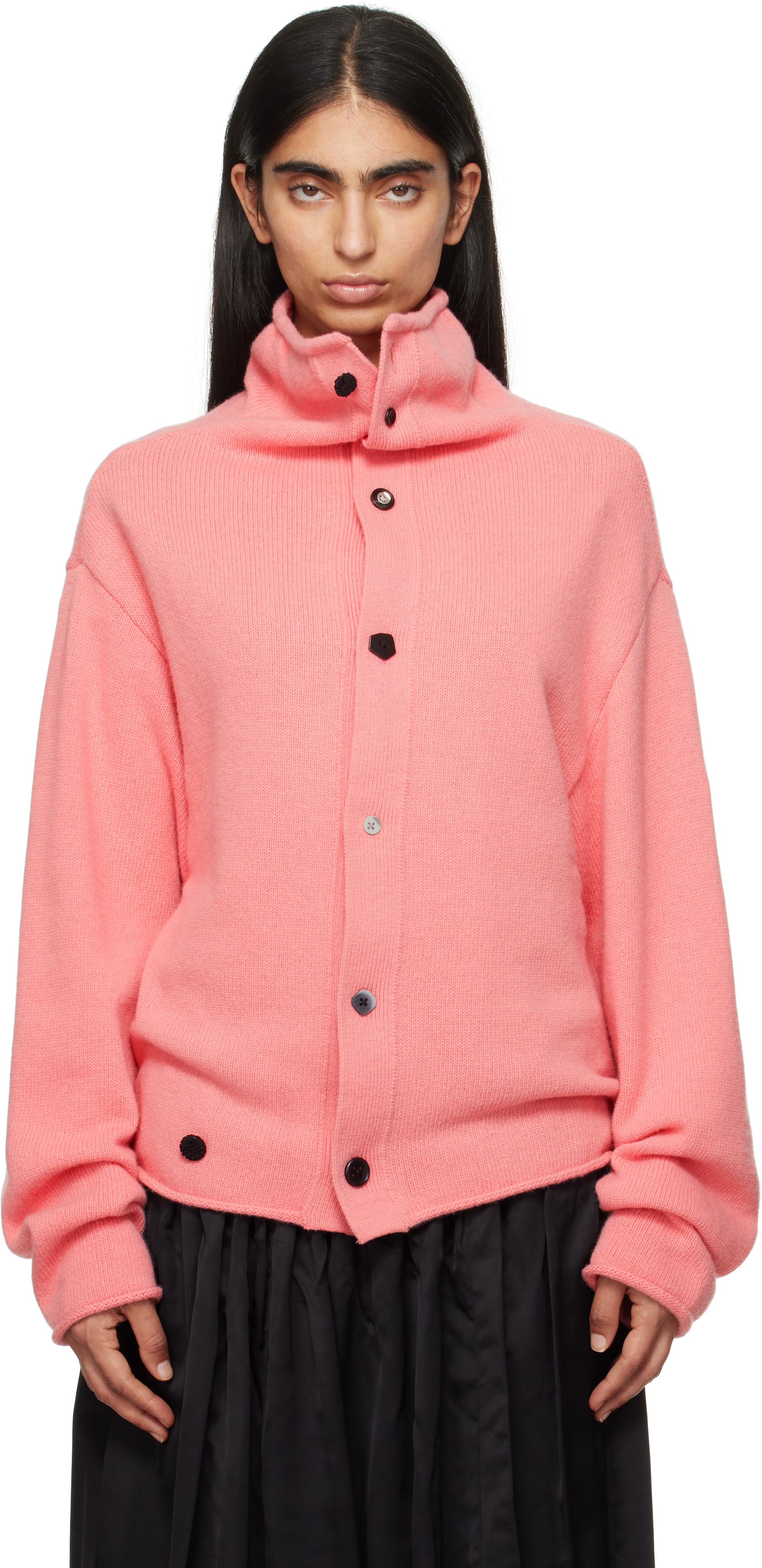 ★韓国の人気★【Ader Error】★Sig; TRS Tag Cardigan★PINK★ Ader Error sweaters for Women | SSENSE