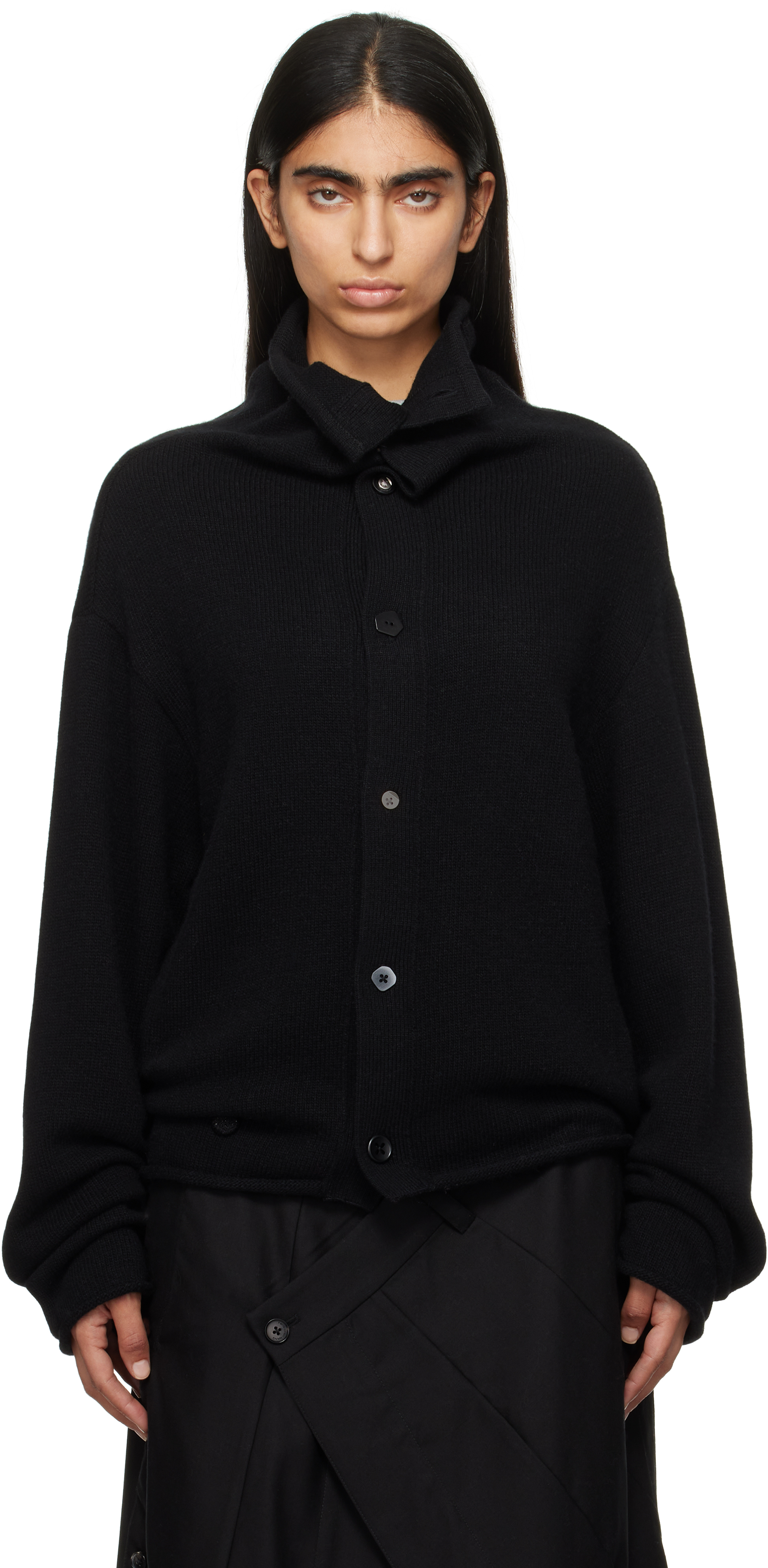 Shop Ader Error Black Mohair Cardigan In Noir