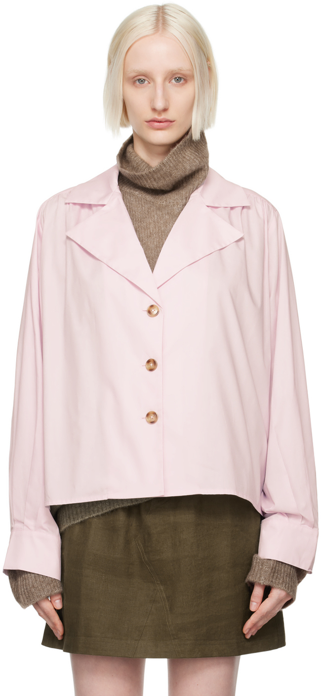 Shop Caro Editions Pink Bonsai Shirt In Pale Pink