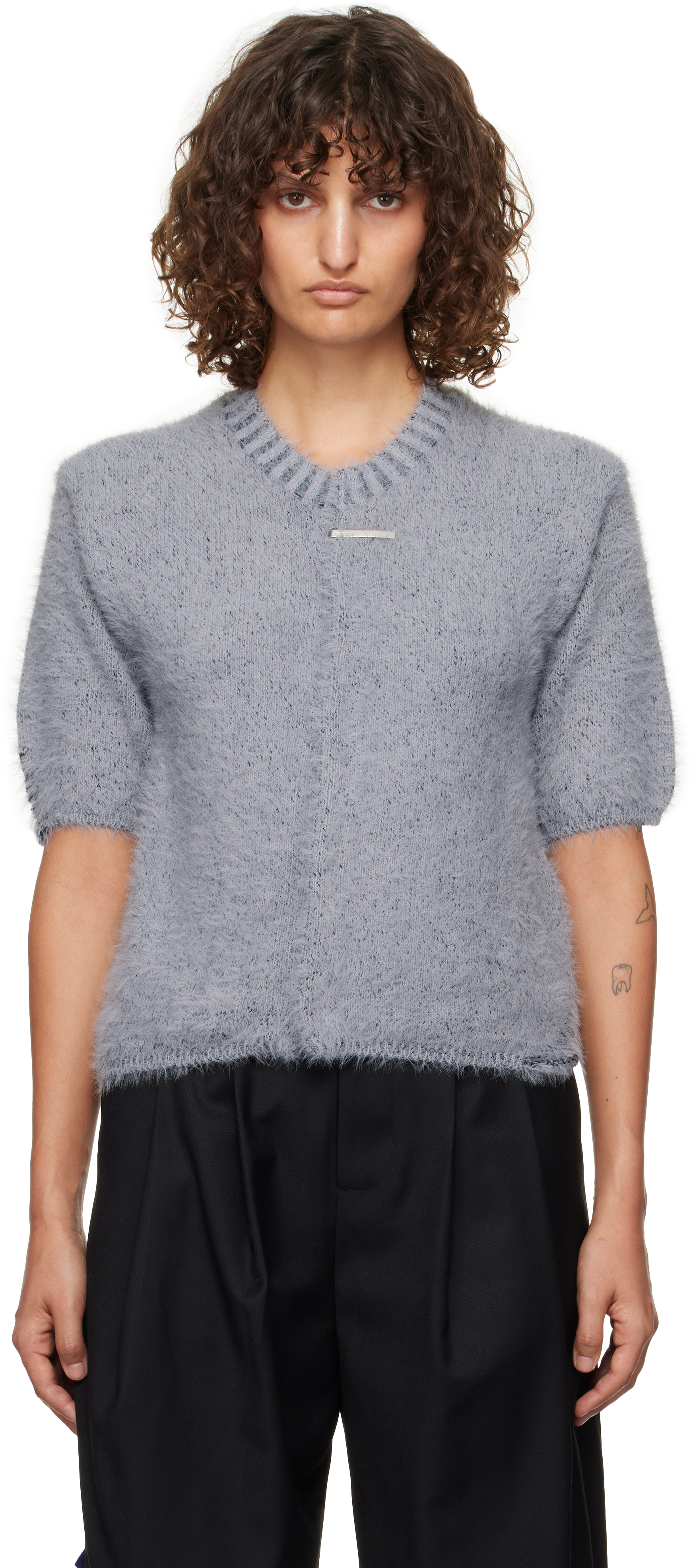 ADER ERROR グレー Vネック カーディガン M LOEFF＞ダメージ Vネック