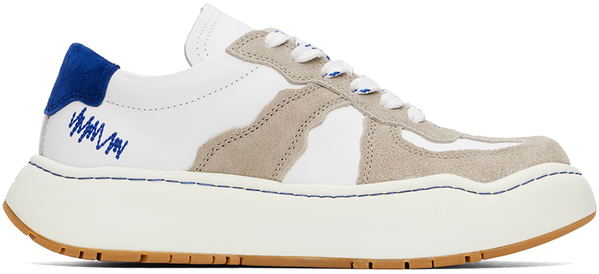 White & Taupe Log BAUS Sneakers