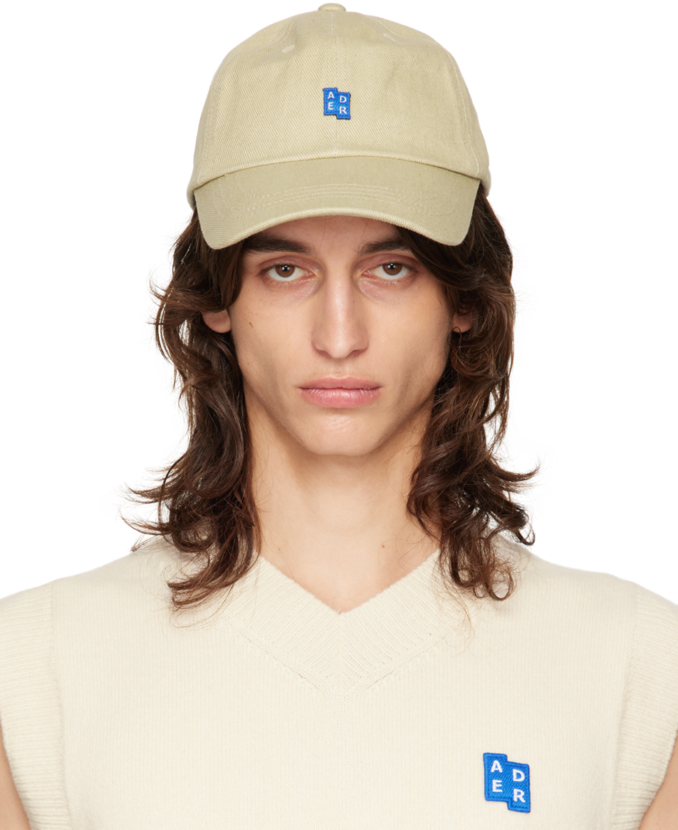 Shop Ader Error Beige Logo Patch Cap In Oatmeal