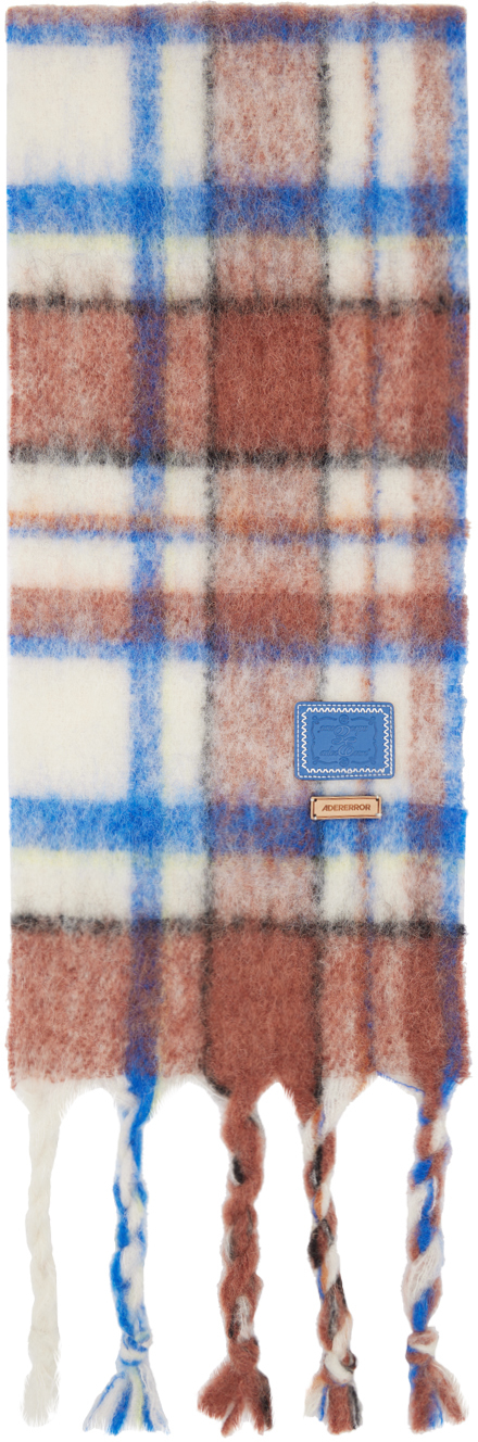 Brown & Blue Cland Plaid Muffler Scarf