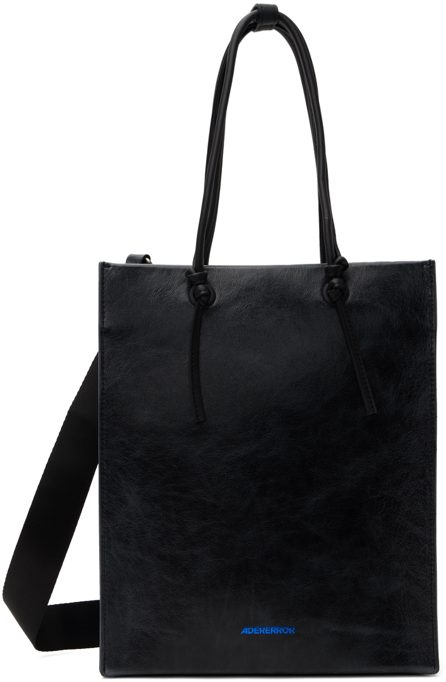 Black Cracked Shopper Tote