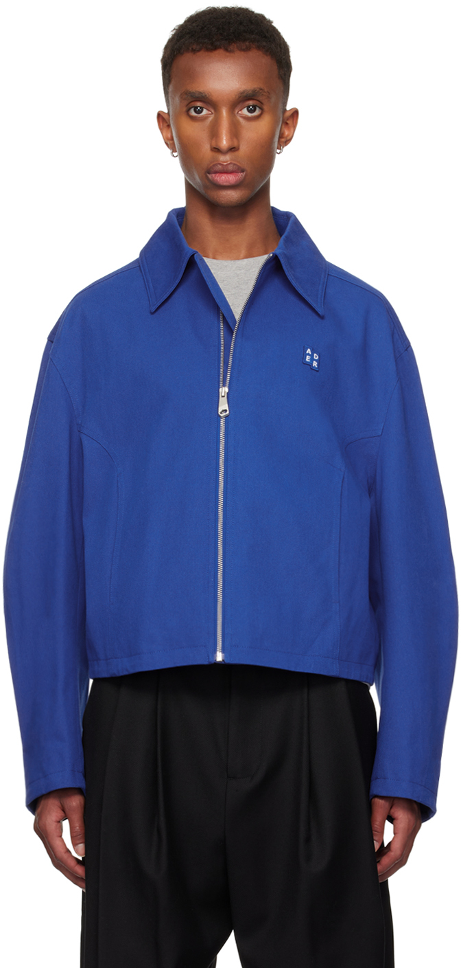 Shop Ader Error Blue Trs Tag 01 Jacket In Z-blue