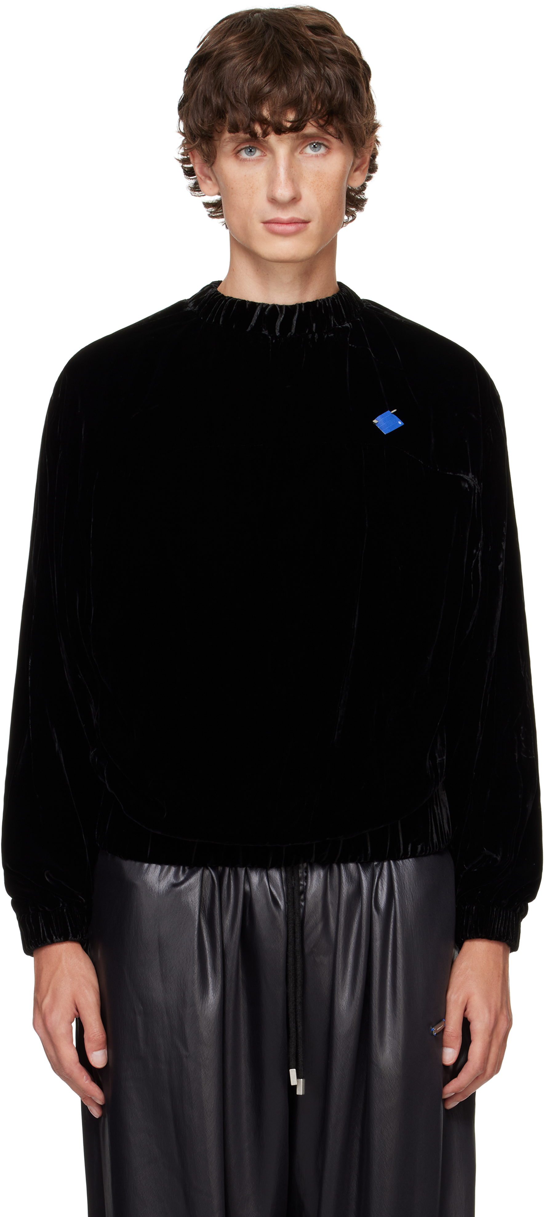 ADER ERROR BLACK VELVET SWEATSHIRT 