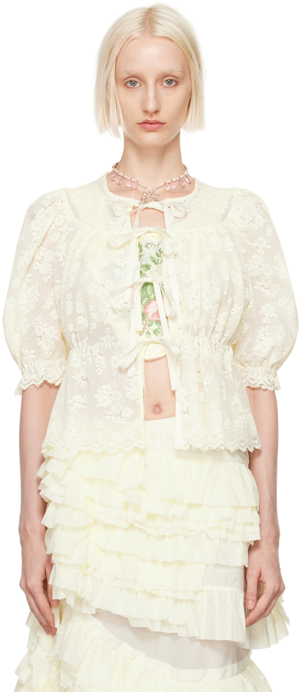 Off-White Floral Lace Blouse