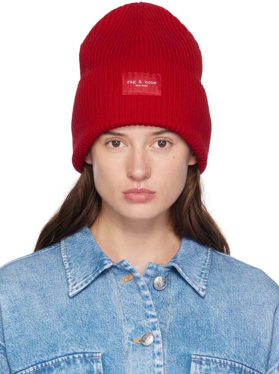Rag & Bone Red Blake Beanie In Red