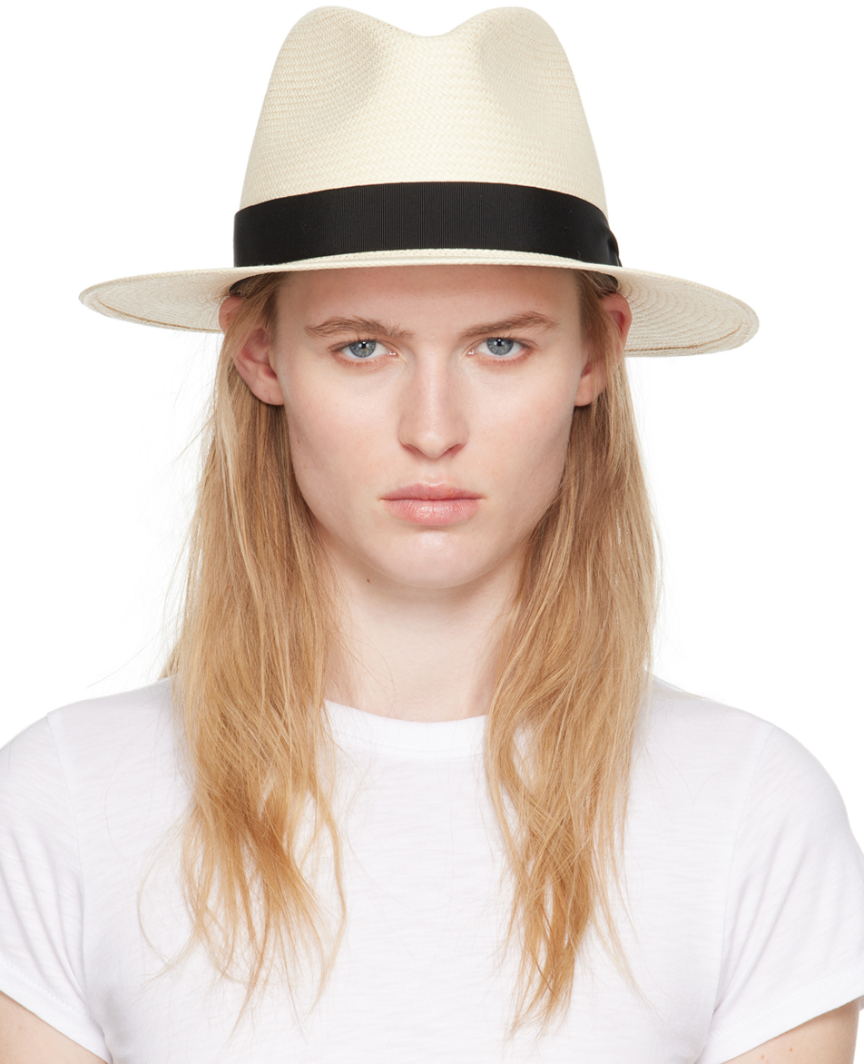 Shop Rag & Bone Off-white Straw Panama Hat In Wht