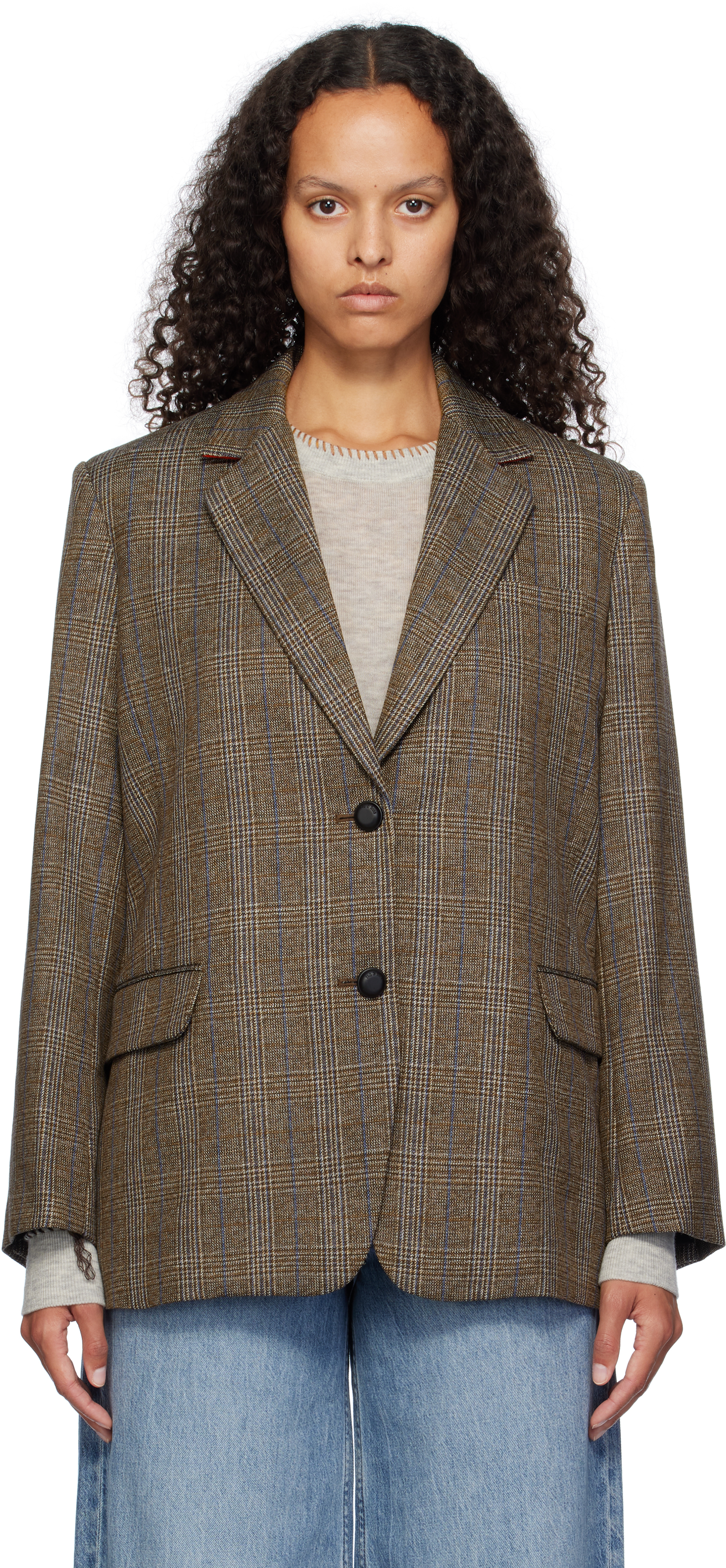 Brown Lainey Plaid Blazer