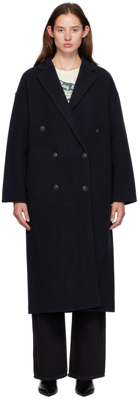 Shop Rag & Bone Navy Thea Coat In Nvy