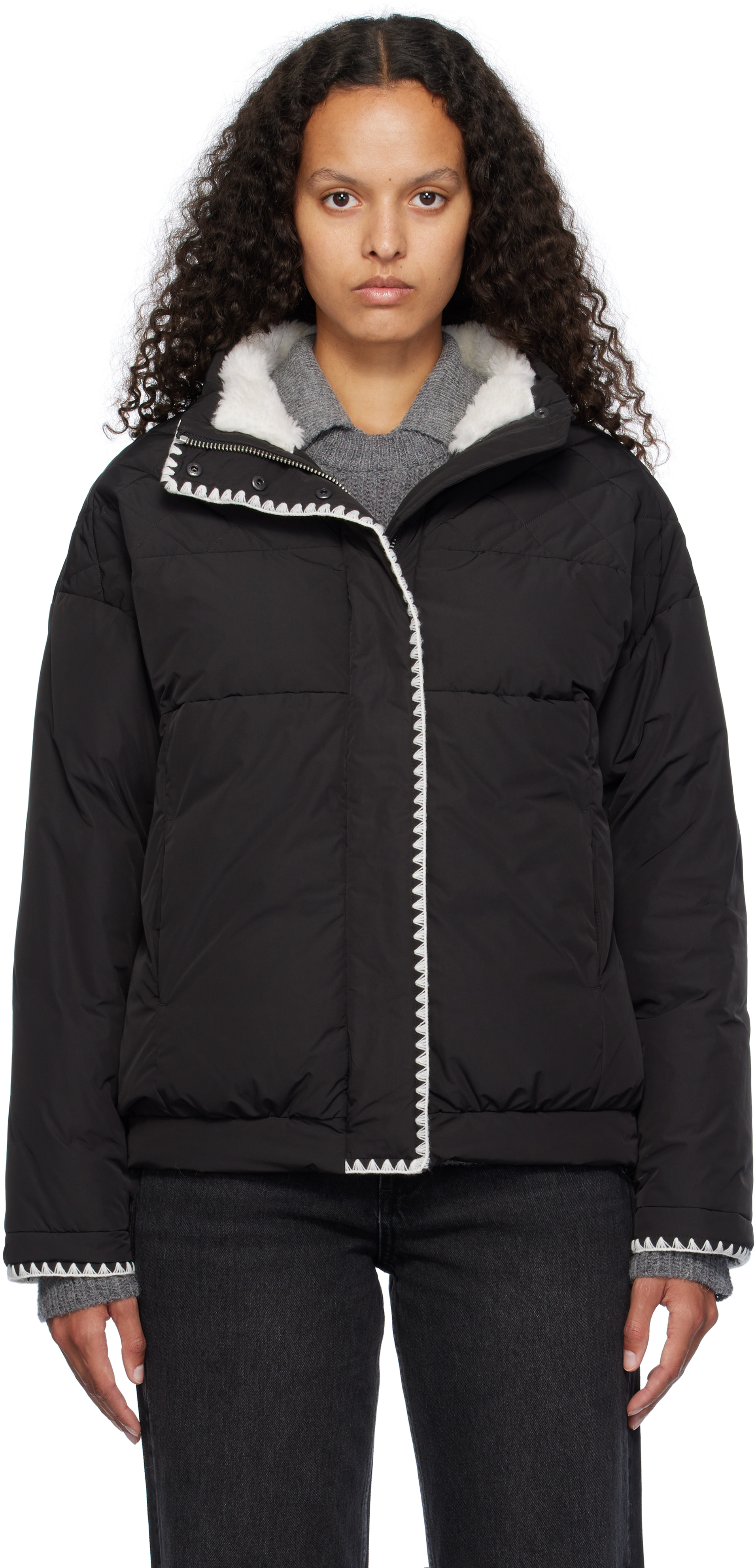 Black Ingrid Puffer Down Jacket