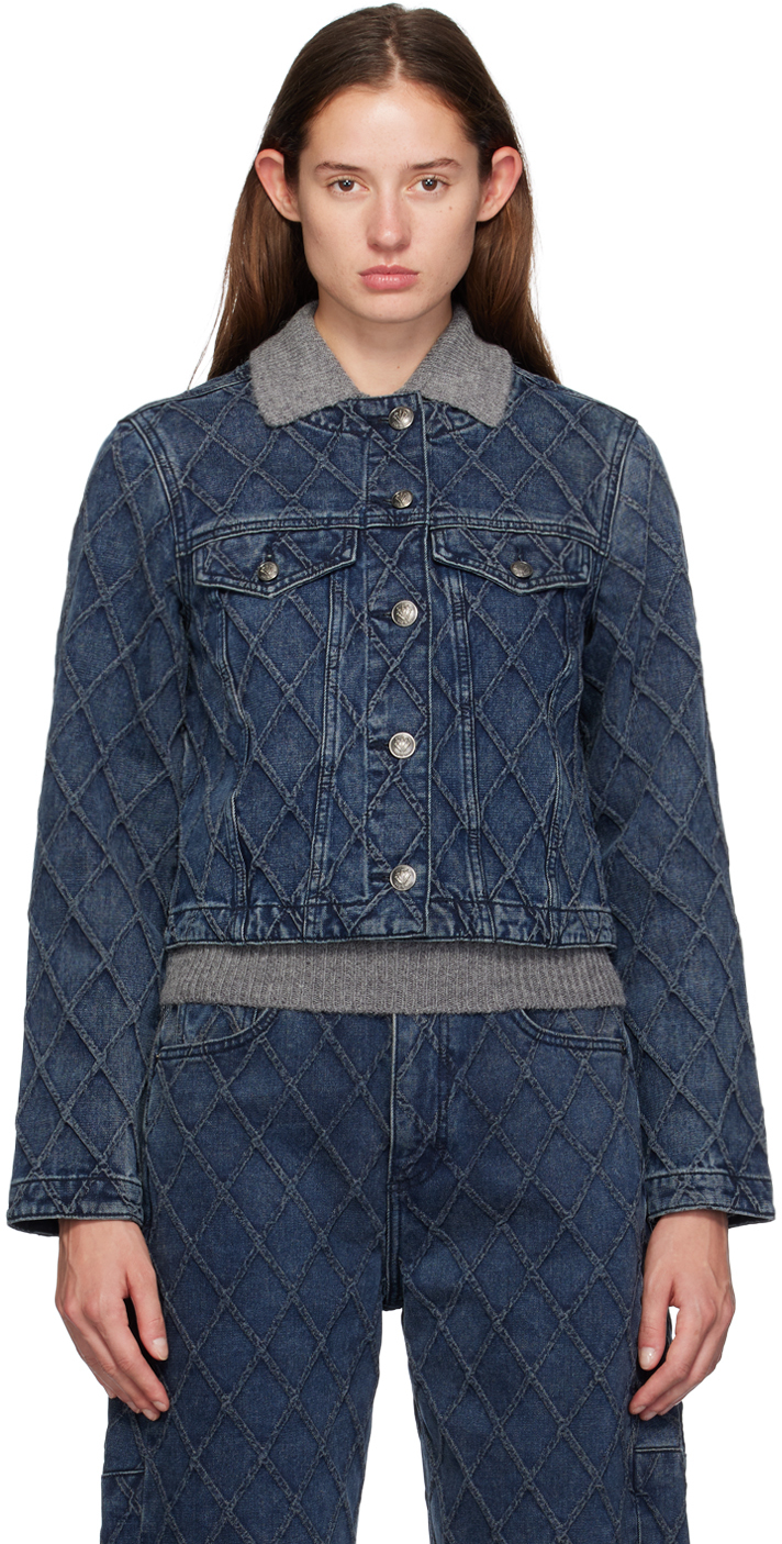 Blue Cora Quilted Denim Jacket