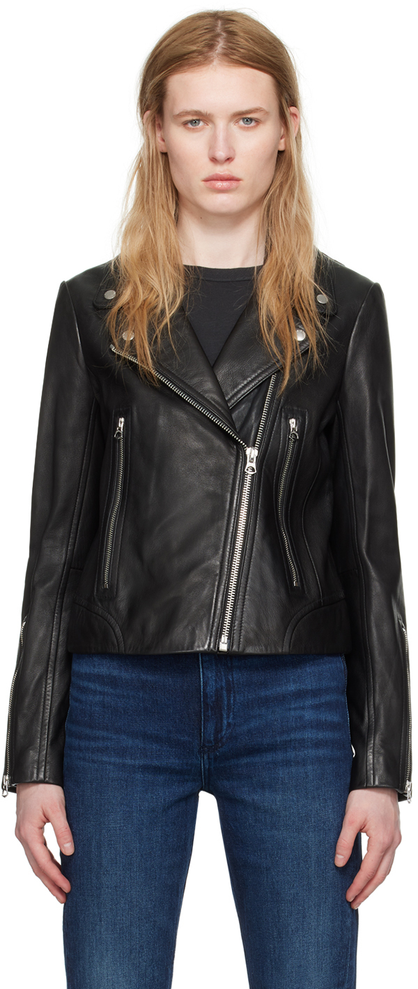 Shop Rag & Bone Black Mack Leather Jacket In Blk