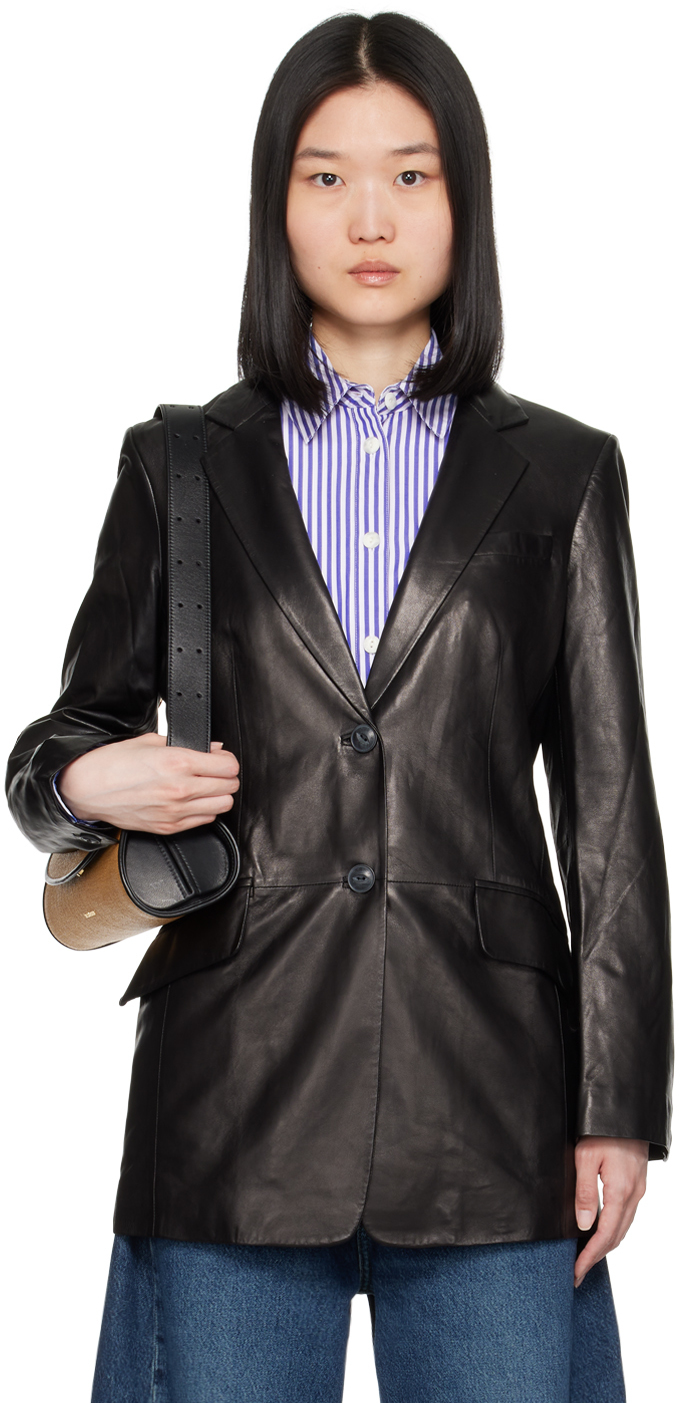 Black Charles Leather Blazer