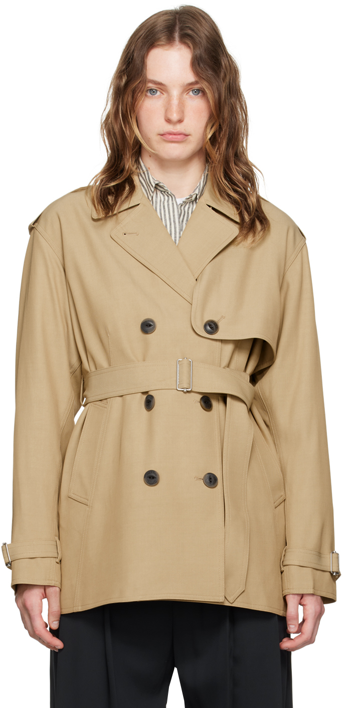 Beige Beverly Cropped Trench Coat