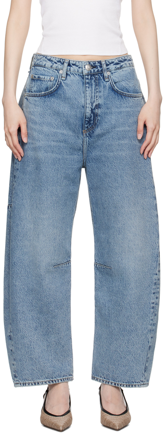 【BADBLOOD】Charlie Barrel Jeans - Light Blue rag & bone Charlie High Rise Barrel Leg Jeans in Kayden