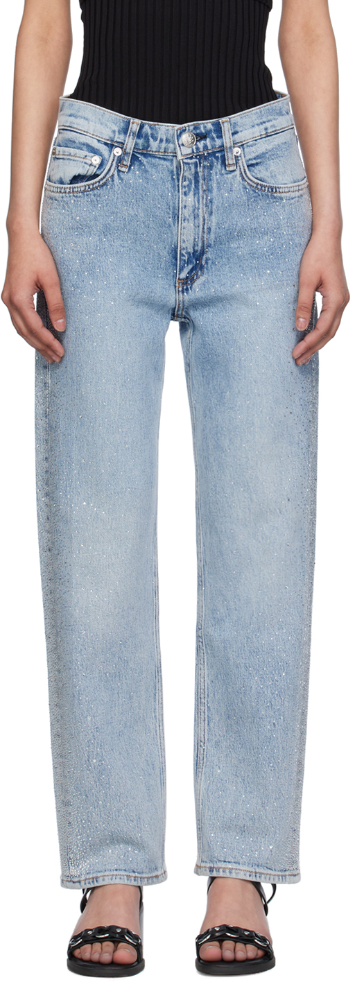 Shop Rag & Bone Blue Harlow Jeans In Lyrawjewel