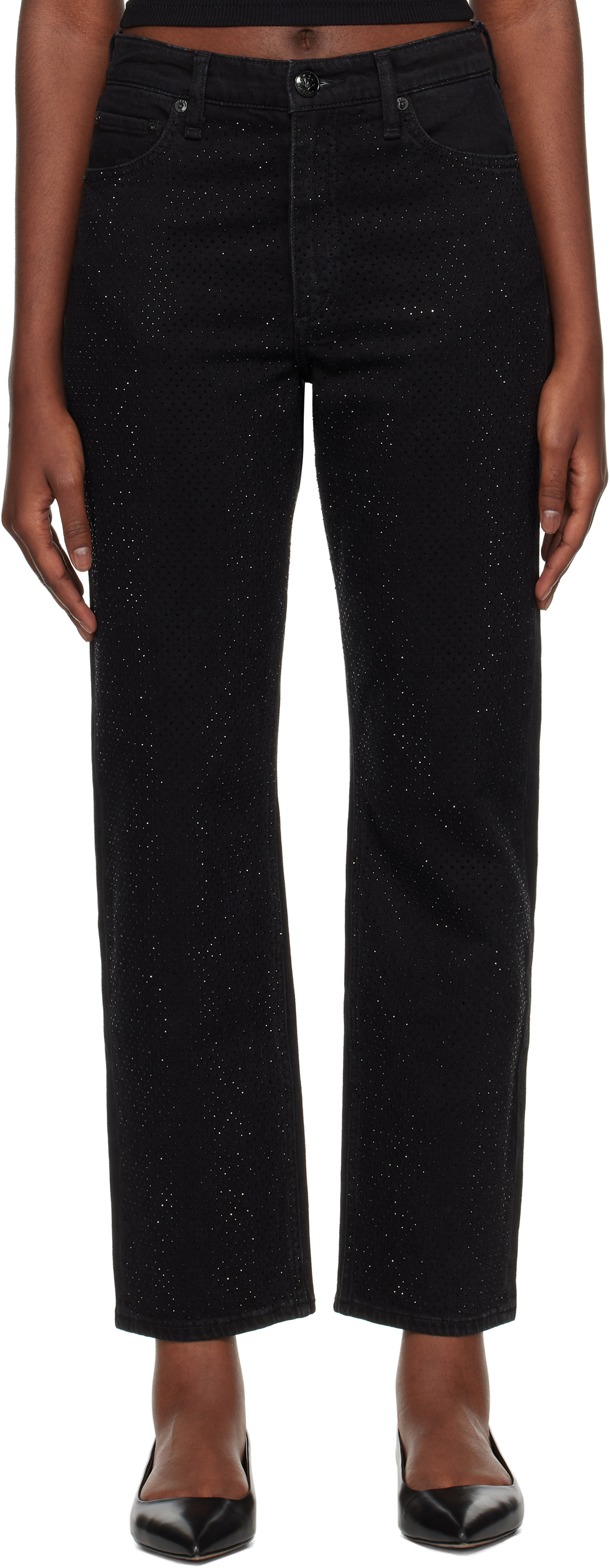 【関税込み】rag & bone ブラック Harlow ストレートジーンズ Rag & Bone Harlow ストレートジーンズ | ブラック | FARFETCH JP