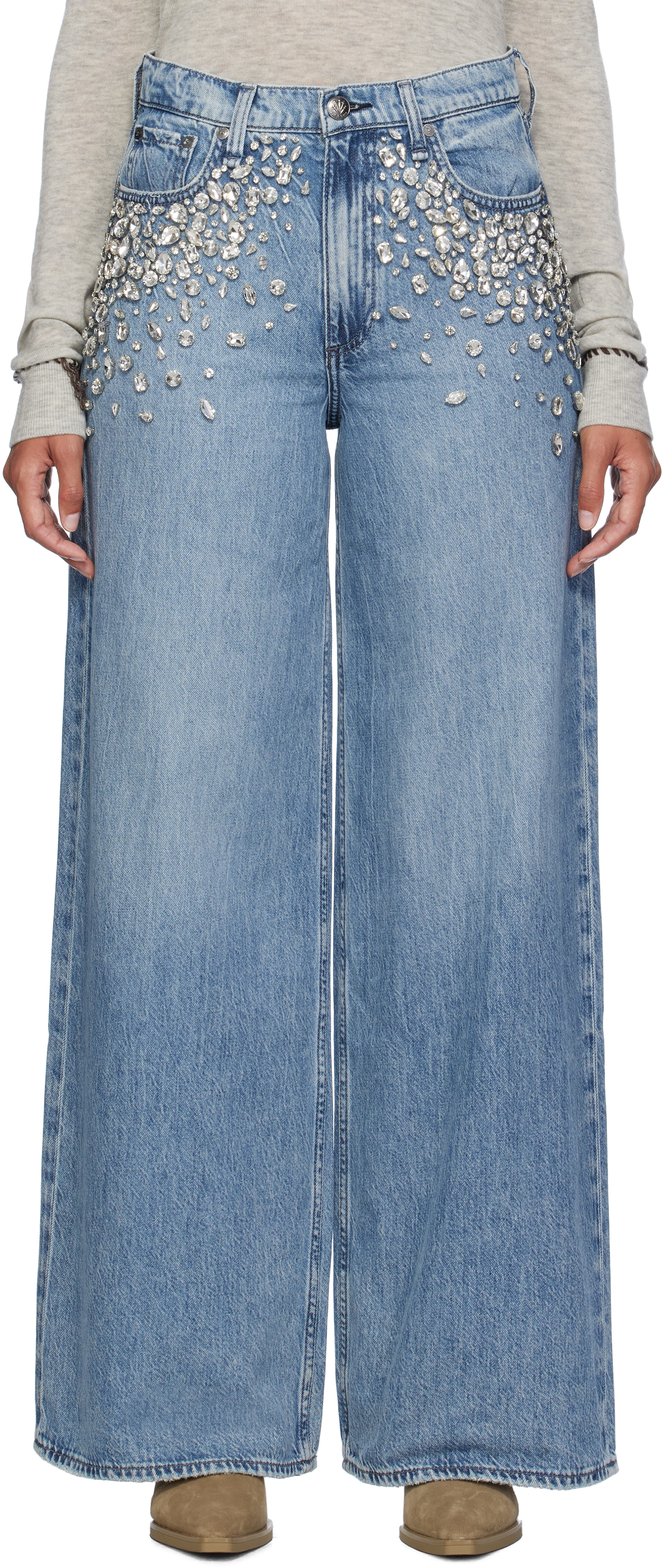 Blue Featherweight Sofie Wide-Leg Jeans