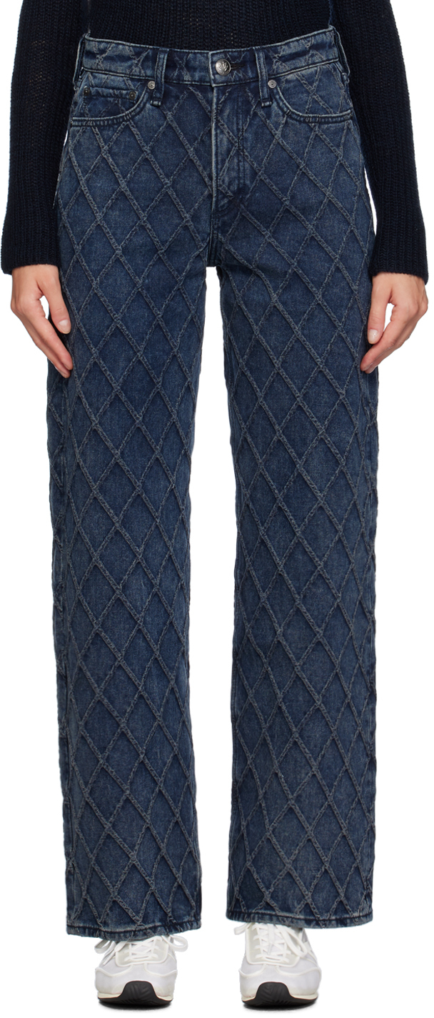 Shop Rag & Bone Blue Logan Quilted Jeans In Karinaqltd